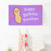 Peanut Birthday Party Niedlich Kids Cartoon Nut Banner (Insitu)