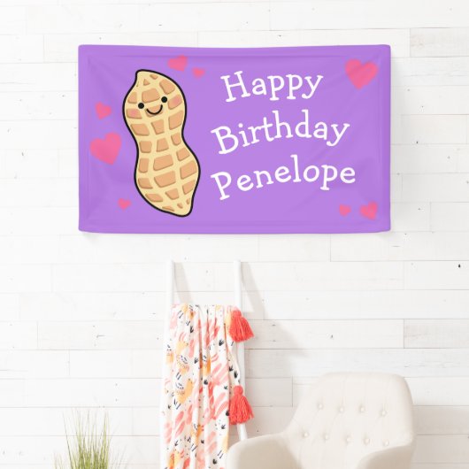 Peanut Birthday Party Niedlich Kids Cartoon Nut Banner (Insitu)