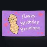 Peanut Birthday Party Niedlich Kids Cartoon Nut Banner<br><div class="desc">Diese zauberhaften Vorspeisen zum Thema Erdnuss sind perfekt für einen Nuss-Liebhaber! Ideal für Geburtstage und andere Feiern! Die Erdnuss hat niedliche rosa Herzen und ist ideal für Kinder oder Erwachsene,  die ihren Abschluss aus einer Nussallergie feiern!</div>
