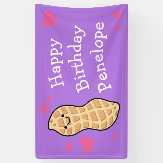 Peanut Birthday Party Niedlich Kids Cartoon Nut Banner (Vertikal)