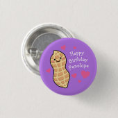 Peanut Birthday Party Niedlich Kids Cartoon Nut Button (Vorne & Hinten)
