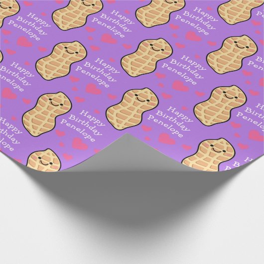 Peanut Birthday Party Niedlich Kids Cartoon Nut Geschenkpapier (Ecke)