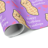 Peanut Birthday Party Niedlich Kids Cartoon Nut Geschenkpapier (Rolleneckpunkt)
