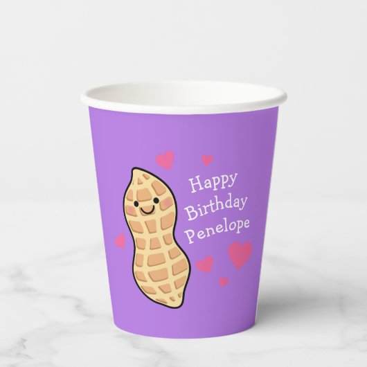 Peanut Birthday Party Niedlich Kids Cartoon Nut Pappbecher (Rückseite)