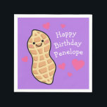 Peanut Birthday Party Niedlich Kids Cartoon Nut Serviette<br><div class="desc">Diese zauberhaften Vorspeisen zum Thema Erdnuss sind perfekt für einen Nuss-Liebhaber! Ideal für Geburtstage und andere Feiern! Die Erdnuss hat niedliche rosa Herzen und ist ideal für Kinder oder Erwachsene,  die ihren Abschluss aus einer Nussallergie feiern!</div>