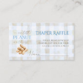 Peanut Boy Blue Gingham Babyshower-Windel-Spiel Begleitkarte (Vorderseite)