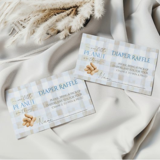 Peanut Boy Blue Gingham Babyshower-Windel-Spiel Begleitkarte