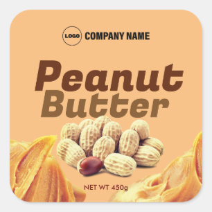 Peanut-Butter-Aufkleber Quadratischer Aufkleber