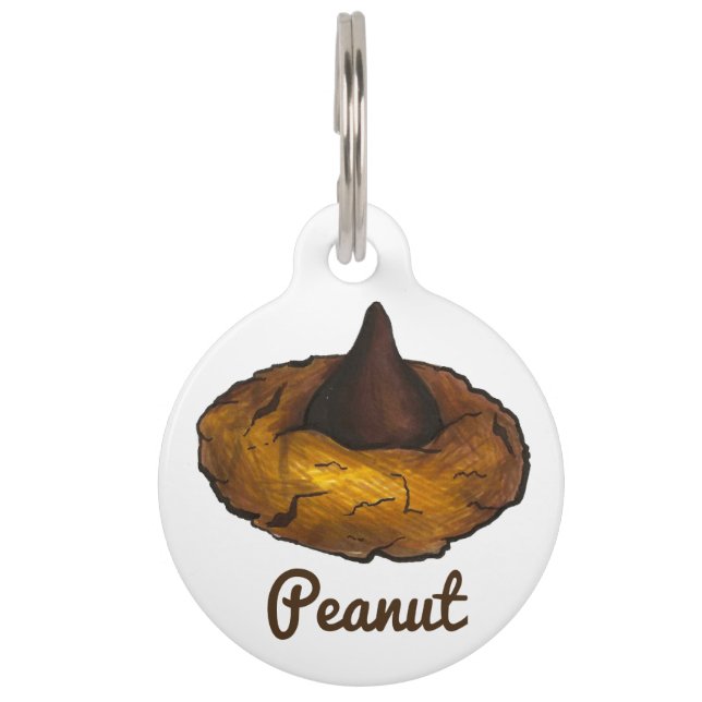 Peanut Butter Blossom Schokolade Keks Hundeschild  Tiernamensmarke (Vorderseite)