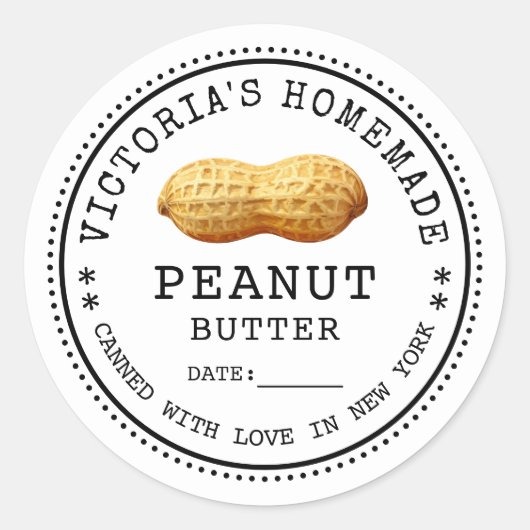 Peanut butter canning runder aufkleber (Vorderseite)