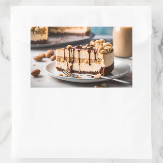 Peanut Butter Cheesecake Rechteckiger Aufkleber (Tasche)