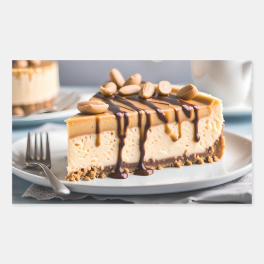Peanut Butter Cheesecake Rechteckiger Aufkleber (Vorderseite)