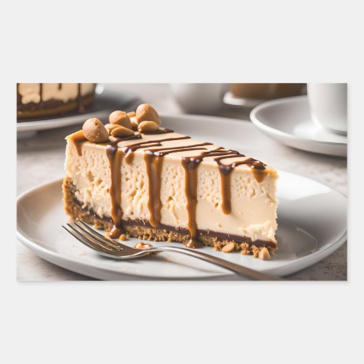 Peanut Butter Cheesecake Rechteckiger Aufkleber (Vorderseite)