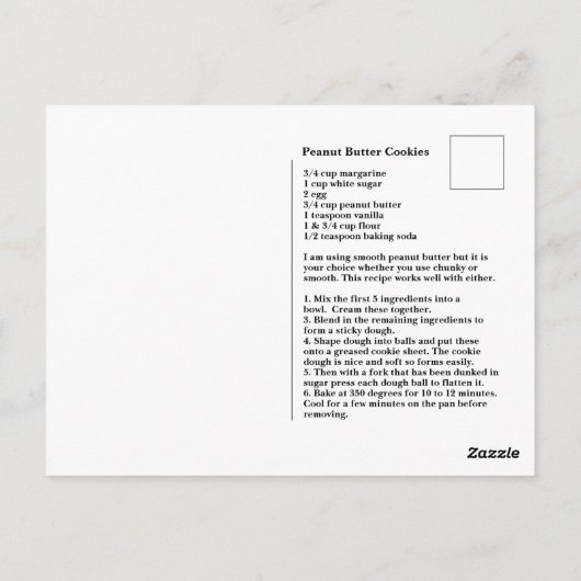 Peanut Butter Cookie Postkarte (Rückseite)
