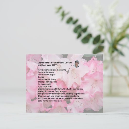 Peanut Butter Cookie Rezept Postkarte (Stehend Vorderseite)
