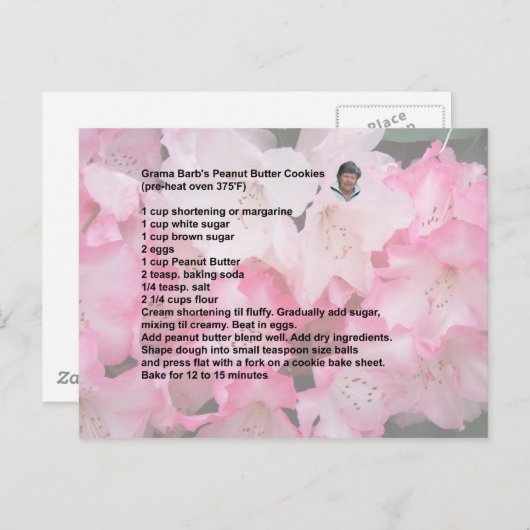 Peanut Butter Cookie Rezept Postkarte (Vorne/Hinten)