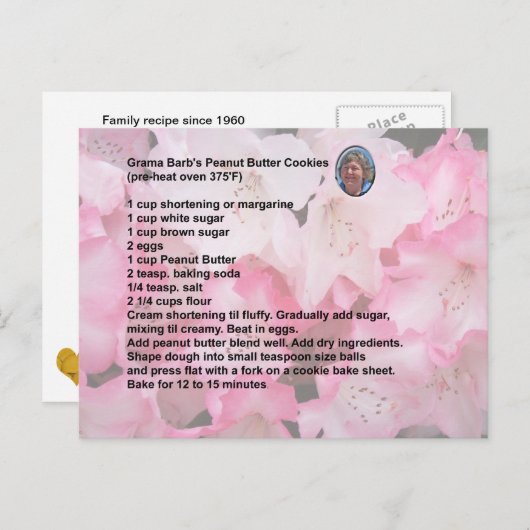Peanut Butter Cookie Rezept Postkarte (Vorne/Hinten)