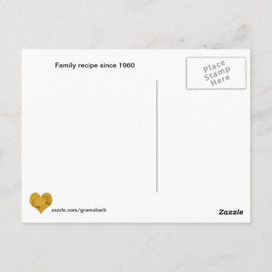 Peanut Butter Cookie Rezept Postkarte (Rückseite)