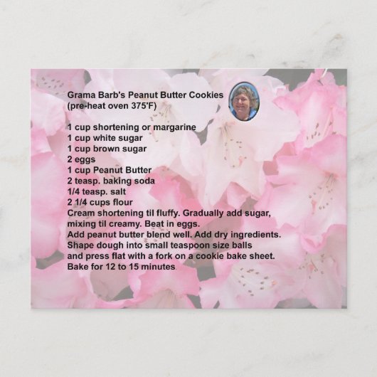 Peanut Butter Cookie Rezept Postkarte (Vorderseite)