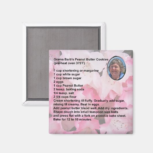Peanut Butter Cookies Rezept Magnet (Vorderseite/Rückseite)