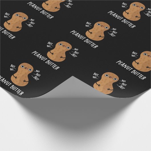 Peanut Butter Funny Nut Puck Dark BG Geschenkpapier (Ecke)