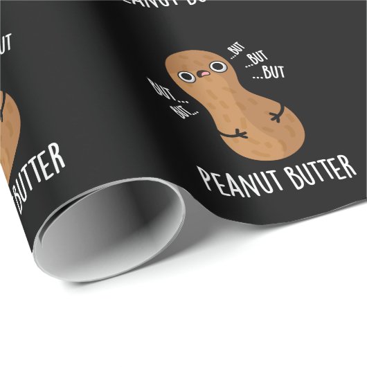Peanut Butter Funny Nut Puck Dark BG Geschenkpapier (Rolleneckpunkt)