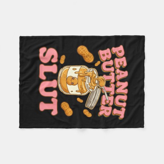 Peanut Butter Funny Peanut Butter Lovers Apparel  Fleecedecke (Vorderseite (Horizontal))