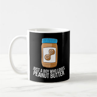 Peanut Butter Jar nur ein Junge, der Erdnuss Hinte Kaffeetasse