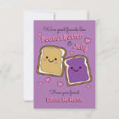 Peanut Butter Jelly Classroom Valentine PBJ Card Dankeskarte (Vorderseite)