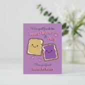 Peanut Butter Jelly Classroom Valentine PBJ Card Postkarte (Stehend Vorderseite)