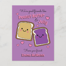 Peanut Butter Jelly Kids PBJ Valentine Postcard Postkarte
