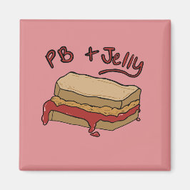 Peanut Butter Jelly Magent Nostalgia Illustration  Magnet