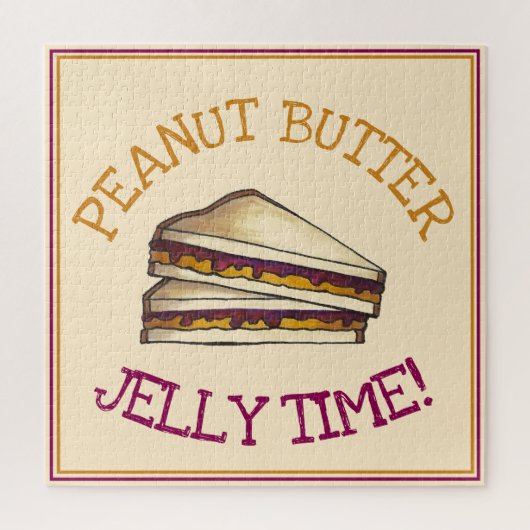 Peanut Butter Jelly Time PBJ Sandwich Lunch Feinsc Puzzle (Vertikal)