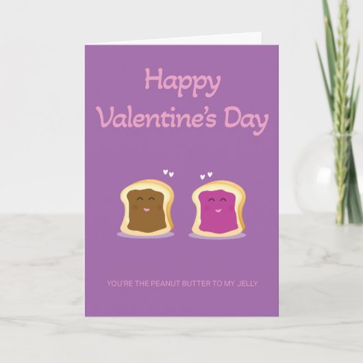 Peanut Butter & Jelly Valentine's Day Card Karte (Vorderseite)