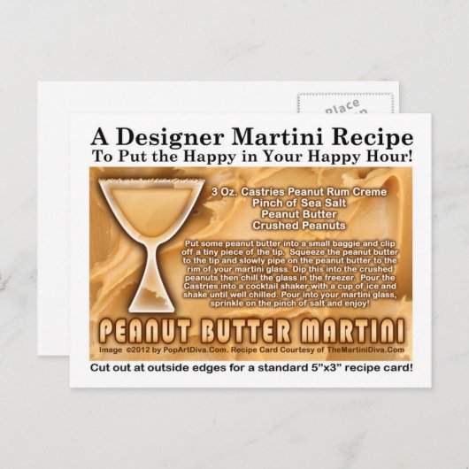 Peanut Butter Martini Rezept Postkarte (Vorne/Hinten)