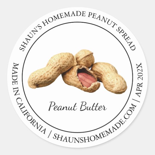 Peanut Butter Modern Label Runder Aufkleber (Vorderseite)