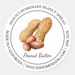 Peanut Butter Modern Label Runder Aufkleber