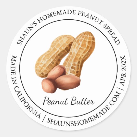 Peanut Butter Modern Label Runder Aufkleber (Vorderseite)