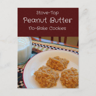 Peanut Butter No-Bake Cookies Rezept Card Postkarte
