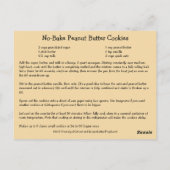 Peanut Butter No-Bake Cookies Rezept Card Postkarte (Rückseite)