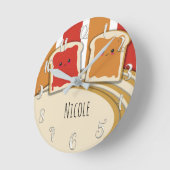 Peanut Butter & Strawberry Jelly Jam PB&J Runde Wanduhr (Winkel)