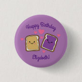 Peanut Butter und Jelly Birthday Party PBJ Button (Vorderseite)