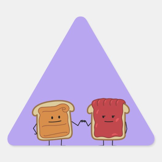 Peanut Butter und Jelly Fist Bump Freunde Toast Dreieckiger Aufkleber (Vorderseite)