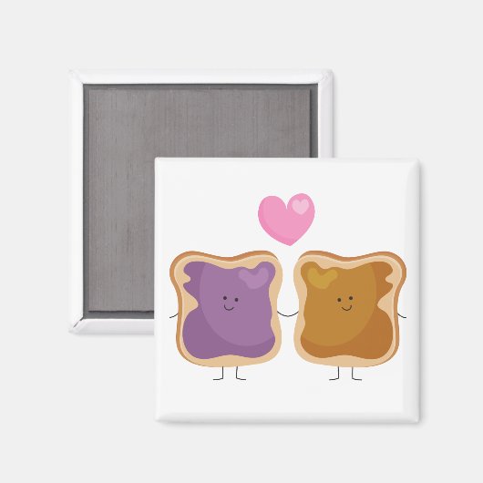 Peanut Butter und Jelly Liebe Magnet (Vorderseite/Rückseite)