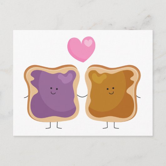 Peanut Butter und Jelly Liebe Postkarten (Vorderseite)