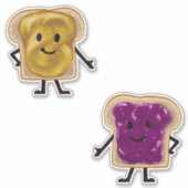 Peanut Butter und Jelly Sandwich Buddies Aufkleber (Vorderseite)
