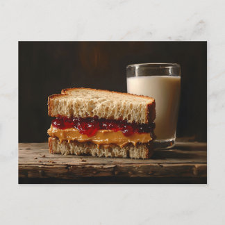 Peanut Butter und Jelly Sandwich Milk Painting Postkarte