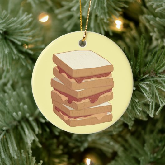 Peanut Butter und Jelly Sandwiches Freunde für imm Keramik Ornament (Baum)