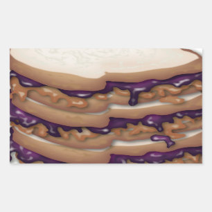Peanut Butter und Jelly Sandwiches Rechteckiger Aufkleber