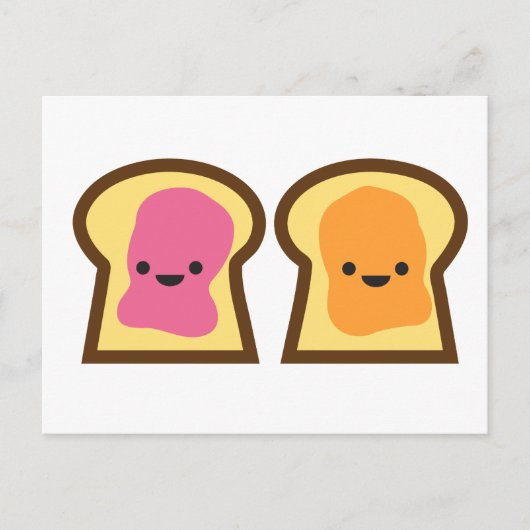 Peanut Butter und Jelly Toast Friends Postcard Postkarte (Vorderseite)